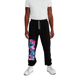 Hexagon III Art and Home Decor - magenta, turquoise, teal, red, gray, light pink. Sweatpants