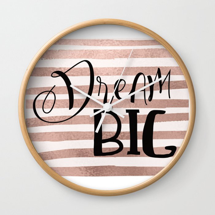Dream Big Rose Gold Wall Clock By Eme Society6 - Big Rose Gold Picture Frame Dream Big Rose Gold Wall Clock By Eme Society6 - Big Rose Gold Picture Frame