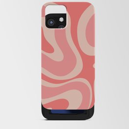 Blush Pink Modern Retro Liquid Swirl Abstract Pattern Square iPhone Card Case