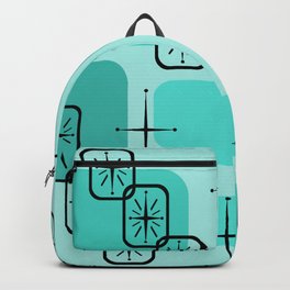 Mid Century Modern Sputnik Cards Turquoise Backpack