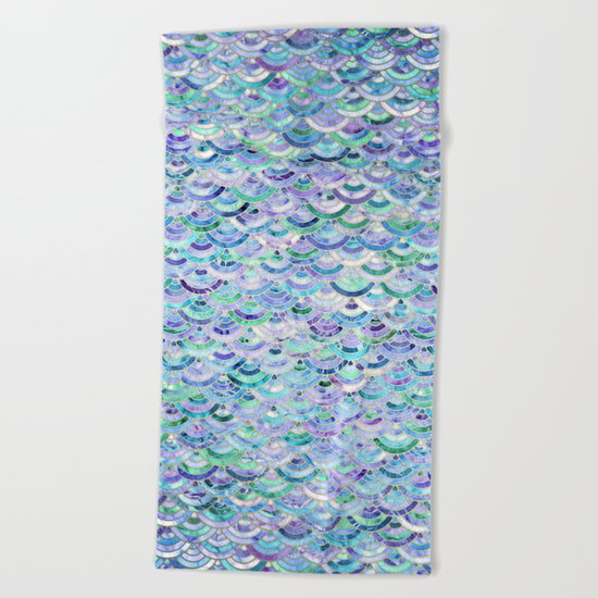 Marble Mosaic in Sapphire and Emerald Beach Towel