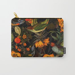 Vintage & Shabby Chic - Midnight Tropical Bird Garden Carry-All Pouch | Painting, Night, Watercolor, Tropical, Midnight, Vintage, Bird, Animal, Antique, Birds 