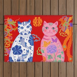 Double Happiness: When Ming Meets Qing Outdoor Rug