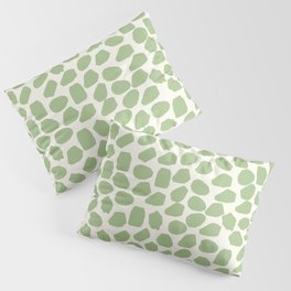 Ink Spot Pattern Light Sage Green and Cream Pillow Sham