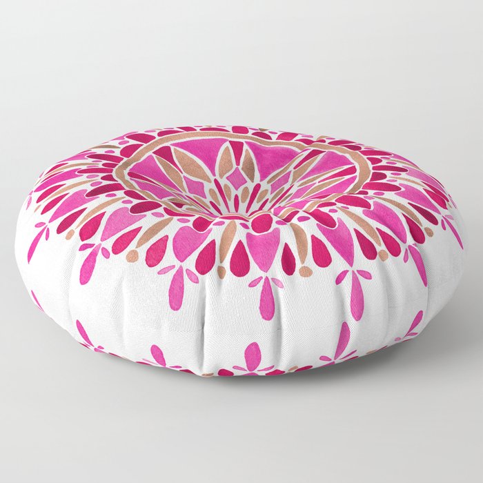Mandala – Pink & Rose Gold Floor Pillow