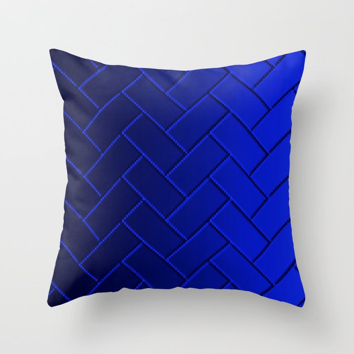 Herringbone Gradient Dark Blue Throw Pillow