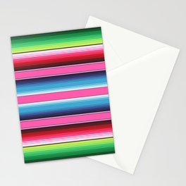 Pink Mexican Serape Blanket Stripes Stationery Card