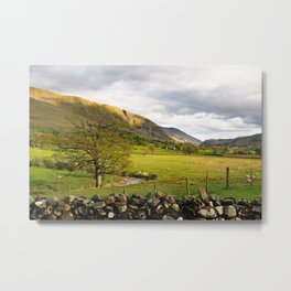 St John's in the Vale Metal Print | Meadow, English, Wall, Rural, Vale, Field, Lakedistrict, Keswick, Photo, Cumbria 