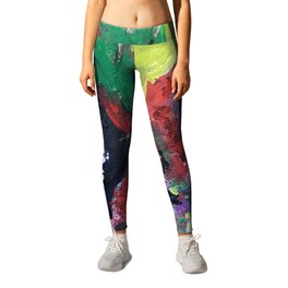 Jovial, a gorgeous abstract piece Leggings | Colorful, Black, Painting, Abstract, Holidaypresents, Contemporary, Anniversarygifts, Birthdaypresents, Pillows, Yellow 