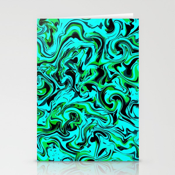 Green Glow Marble Stationery Cards