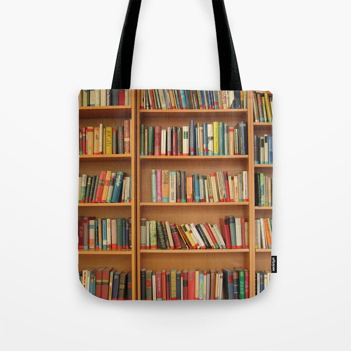 Bookshelf Books Library Bookworm Reading Tote Bag