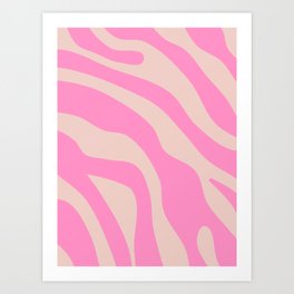Vintage Retro Abstract Peach And Pink Art Print