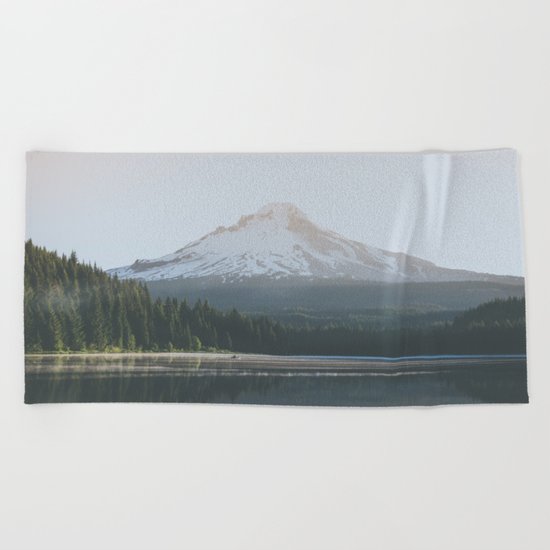 Trillium Lake Sunrise Beach Towel