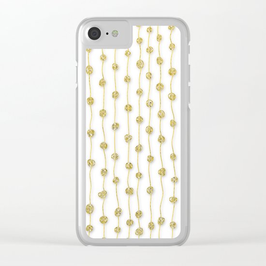 Raining Gold Glitter Confetti - Luxury golden design on #Society6 Clear iPhone Case