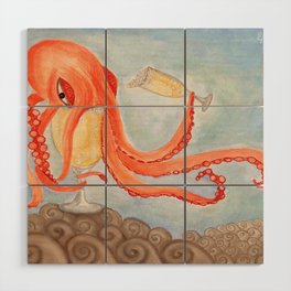 Drunk Octopus Wood Wall Art