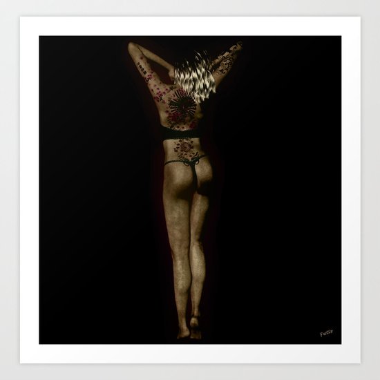 Vanishing Tattooed Fantasy Art Print