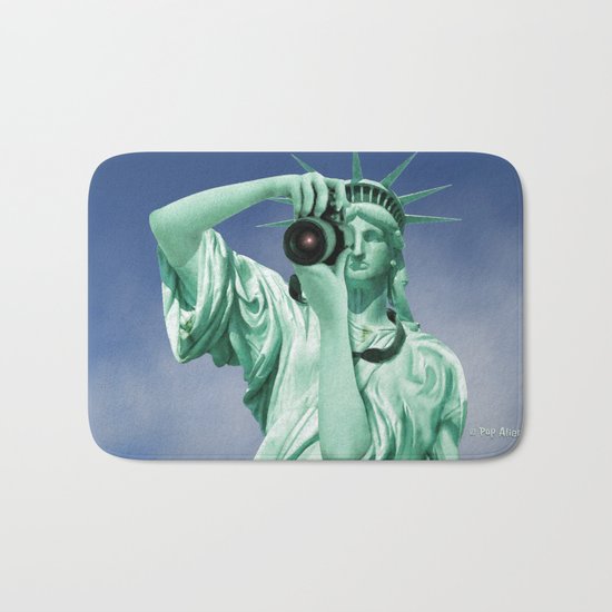 Say cheese for Liberty! Bath Mat