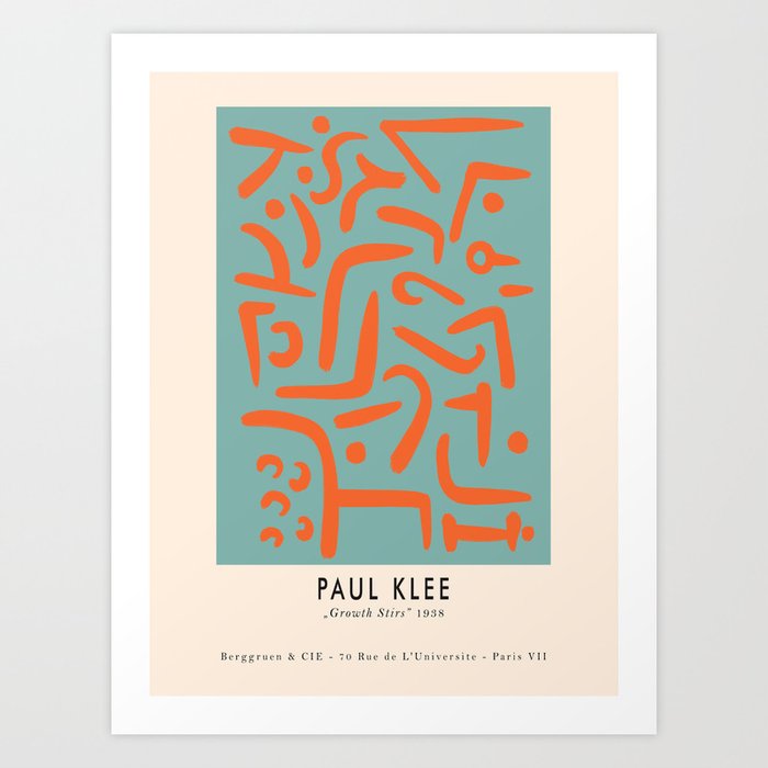 Modern poster Paul Klee - Growth Stirs, 1938. Art Print