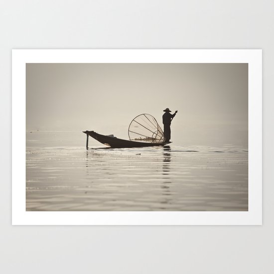 Fisherman at Inle Lake Art Print