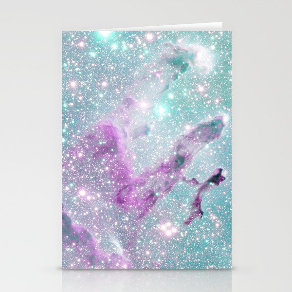 Eagle Nebula Pillars of Creation Orchid Purple Aqua Cyan Stationery Cards