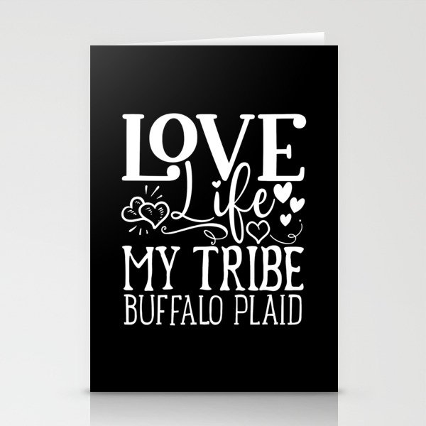 Love Life My Tribe Buffalo Plaid Stationery Cards