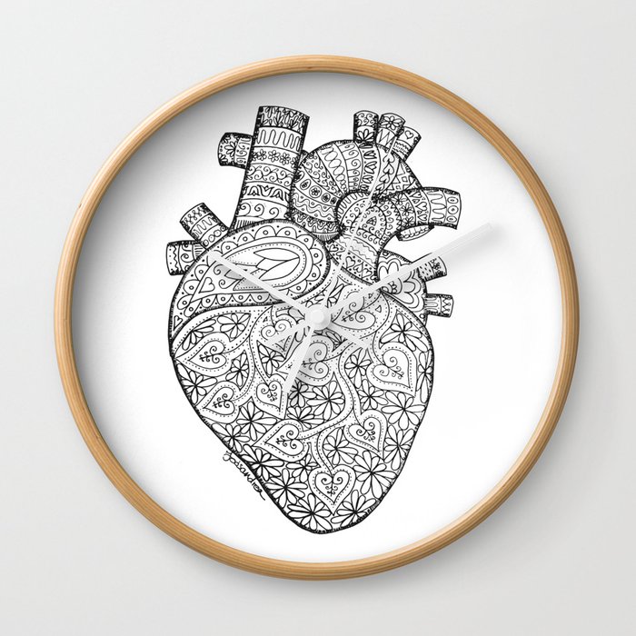 Heart Anatomy organ-mandala Wall Clock