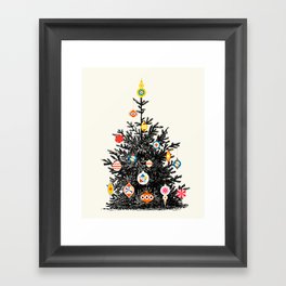 Retro Decorated Christmas Tree Framed Art Print