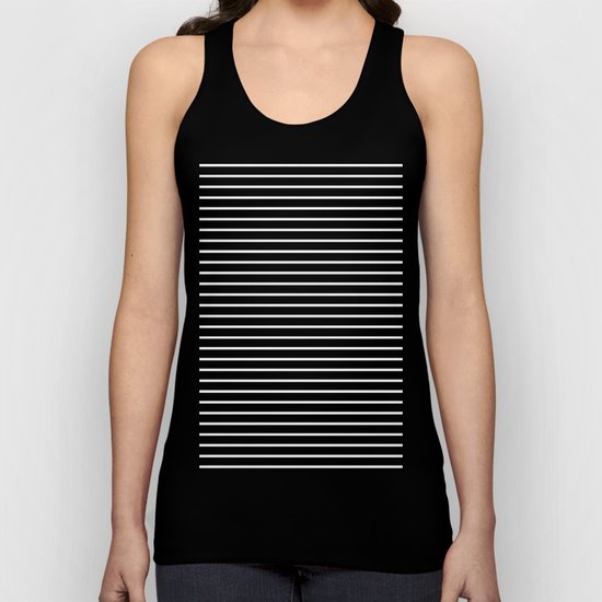 Horizontal Lines (White/Black) Unisex Tank Top