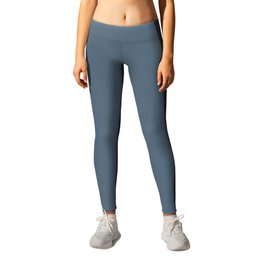 Payne Gray - Grey Solid Color Popular Hues Patternless Shades of Gray Collection Hex #536878 Leggings
