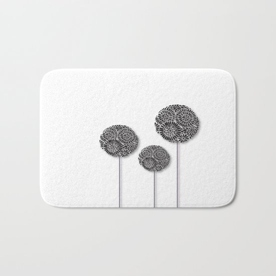 Black Dandelion Bath Mat
