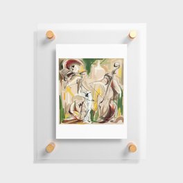 Expressive Musicians Playing Cello Flute Accordion Saxophone drawing Floating Acrylic Print