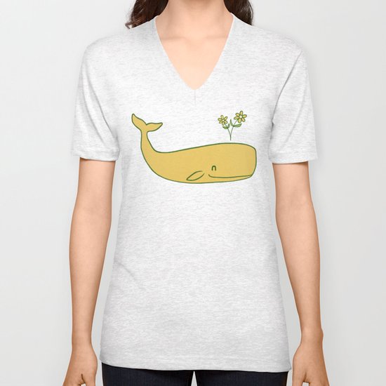 Peace Whale - colour option Unisex V-Neck