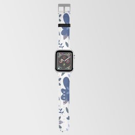 Floral Dust Blue on White Apple Watch Band