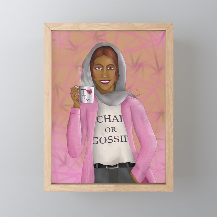 Chai or Gossip Framed Mini Art Print