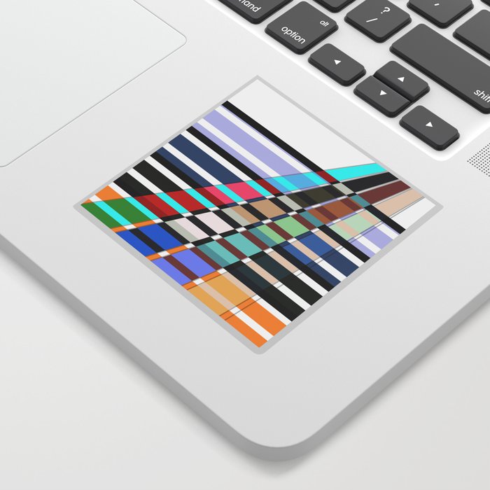 Colorful Oblique Lines Abstract Pattern 2 Sticker By Fuzzyfox85