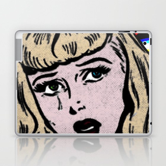 Comic Girl Crying | Vintage Comics Aesthetics Laptop & iPad Skin