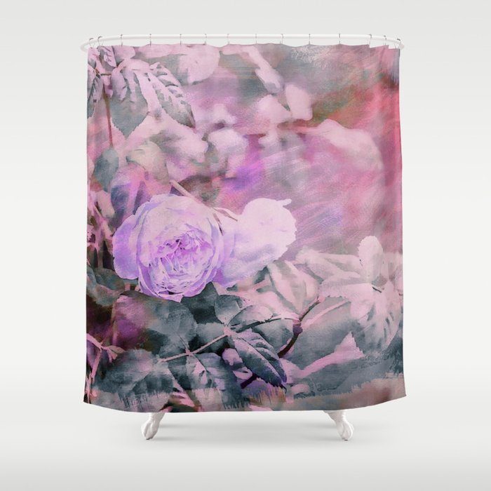 Romantic Rose Soft Pastel Colors Shower Curtain