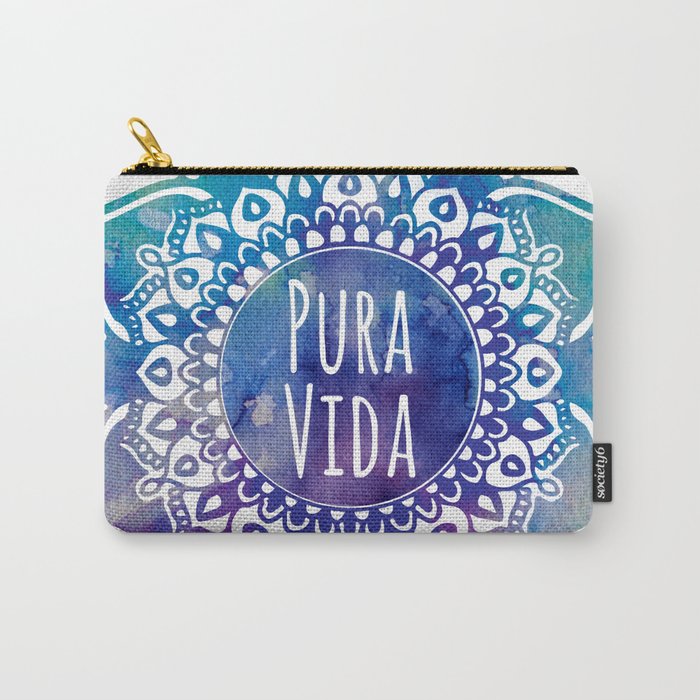 Pura Vida Watercolor Mandala Carry-All Pouch