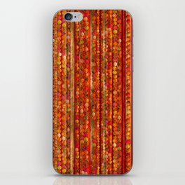 Red Gemstone Beads and Stripes  iPhone Skin