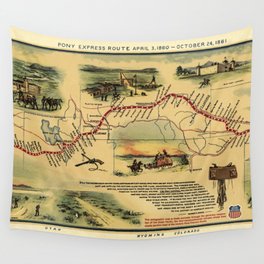 The Pony Express Goes Through Wall Tapestry