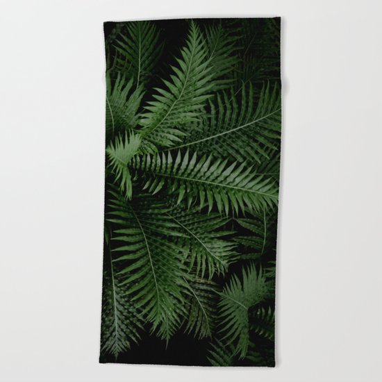 Tropical leaves 02 Beach Towel
