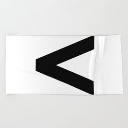 Less-Than Sign (Black & White) Beach Towel
