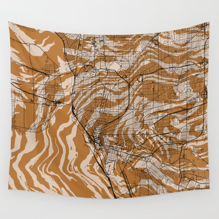 USA, Buffalo Authentic Map Wall Tapestry