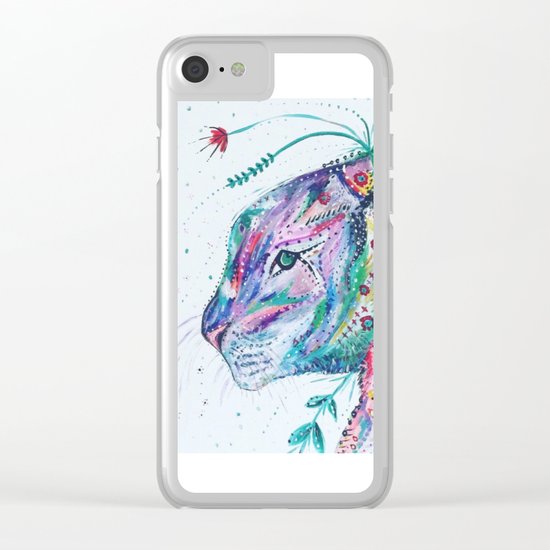Tiger in the Garden Clear iPhone Case