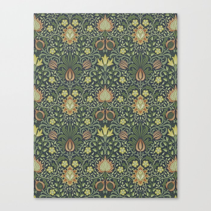 Persian by William Morris - green Canvas Print