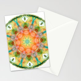 Native Tongue Yellow Green And Orange Mandala Art Stationery Card