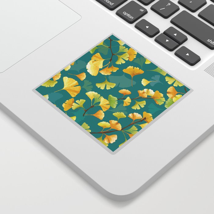 Ginkgo Autumn Twigs And Leaves Sticker