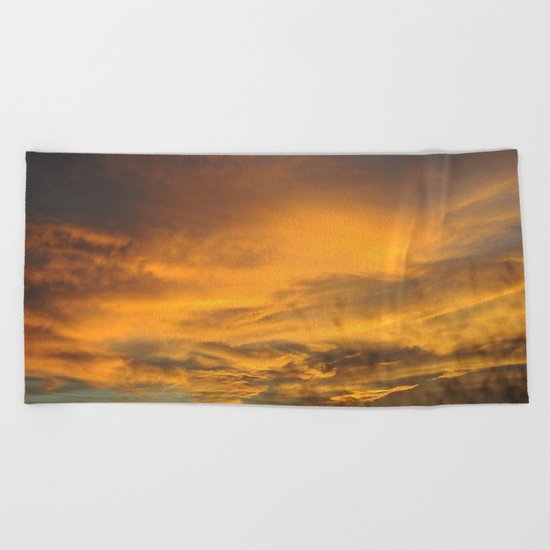 COME AWAY WITH ME - Autumn Sunset #2 #art #society6 Beach Towel