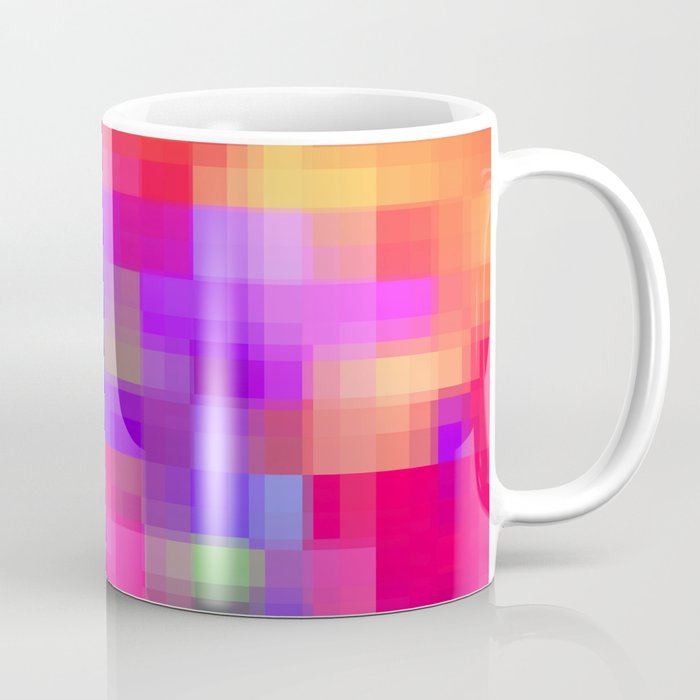 geometric pixel square pattern abstract background in pink purple blue Coffee Mug