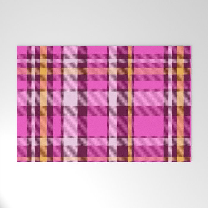 Plaid // Hot Pink Welcome Mat